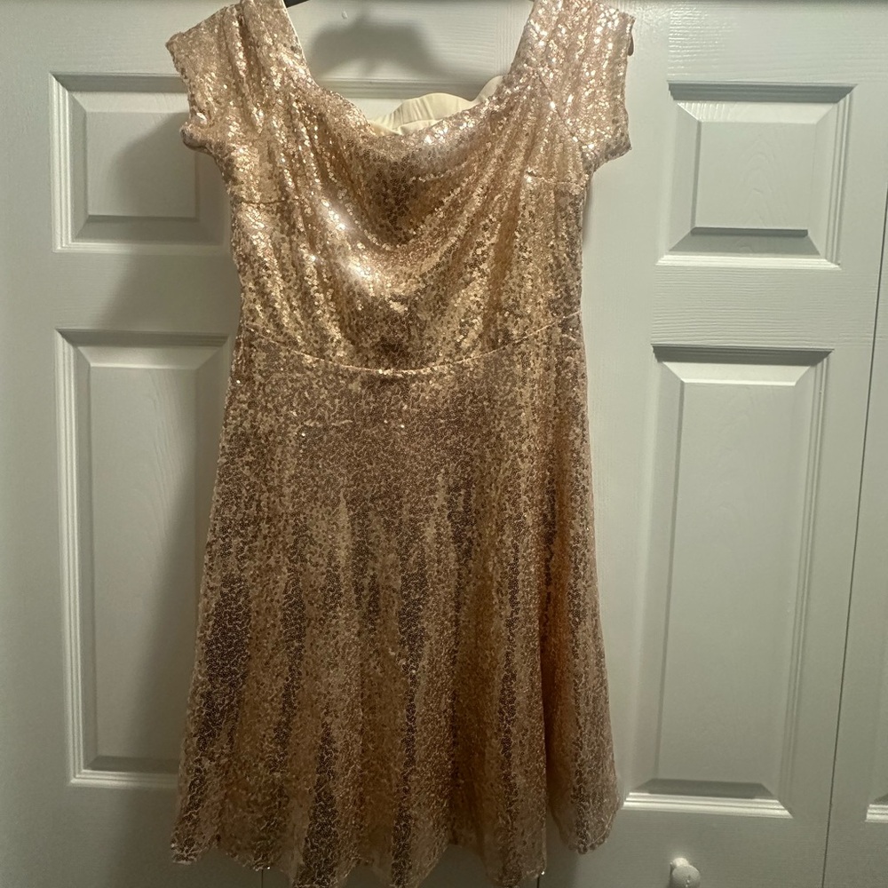 Grace Karin Rose Gold Sequin Dress
